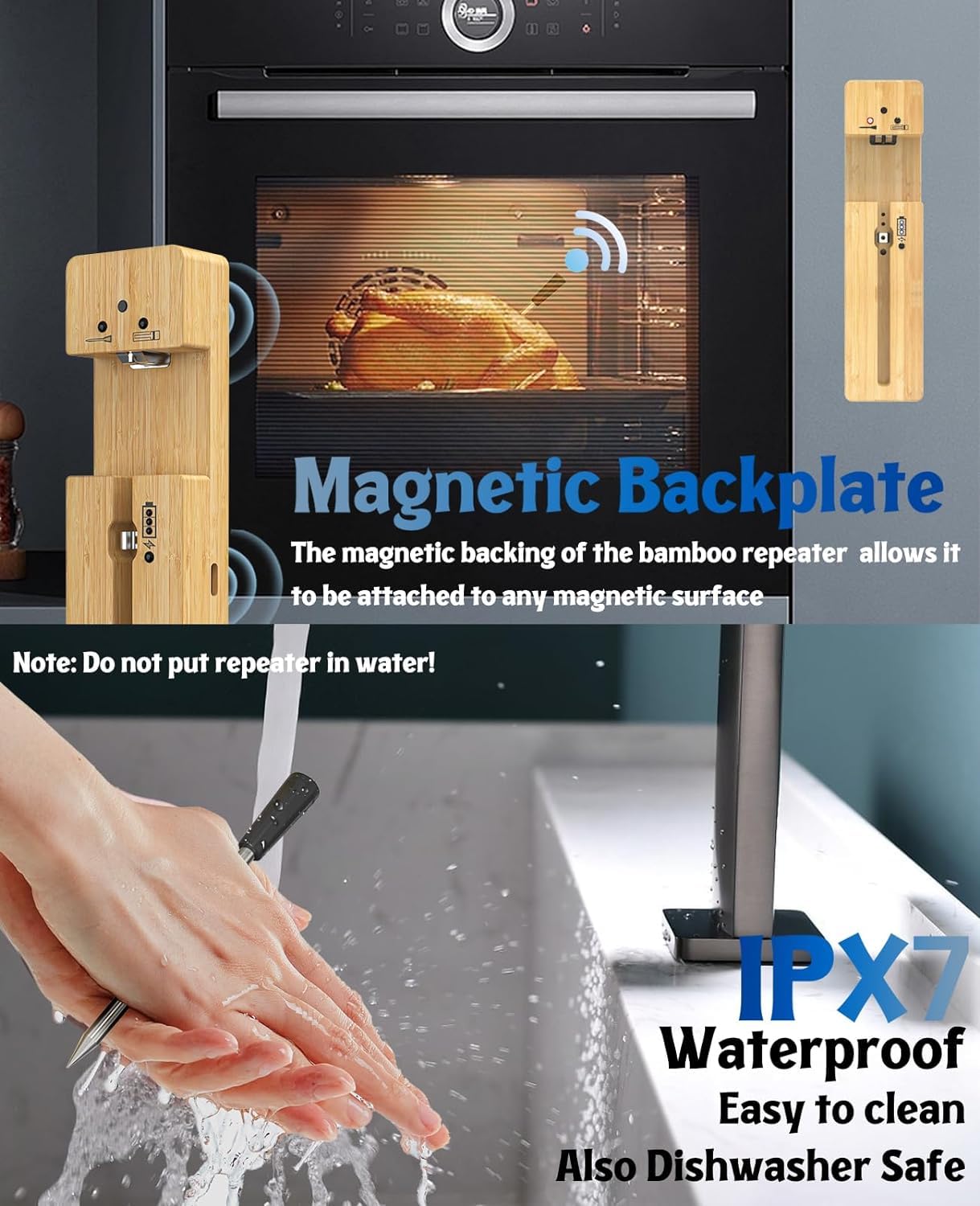 Long Range Wireless Smart Meat Thermometer with Bluetooth - 100% Waterproof, Multi-Sensors & Certified Calibration for Precision Cooking | Perfect for BBQ, Grilling, Oven, Smoker, Rotisserie & Kitchen Use