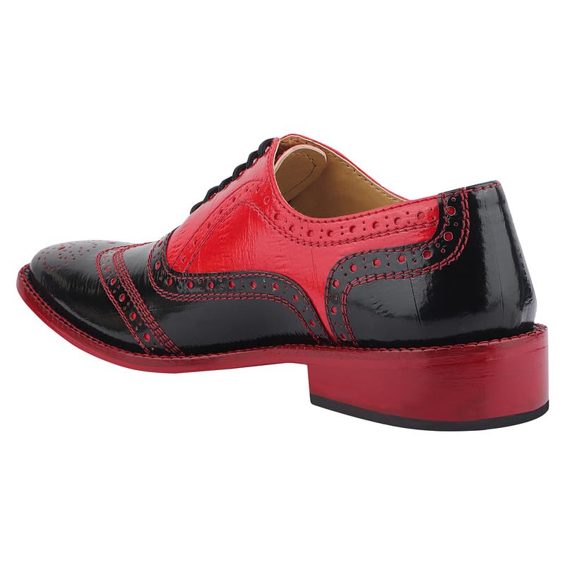 LIBERTYZENO Boys Genuine Leather Oxford Dress Shoes with EEL Print - Lace Up Formal Shoes for Kids - Perfect for Easter Gifts, School Events & Special Occasions
