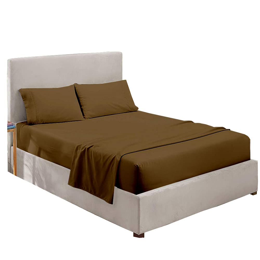 Split King Sheets for Adjustable Beds - 100% Cotton 5-Piece Bed Sheet Set with Deep Pockets (Taupe) - Soft & Breathable Split King Size Fitted Sheet, Flat Sheet & Pillowcases - Perfect for Adjustable Mattresses, Sleep Comfort & Guest Bedrooms