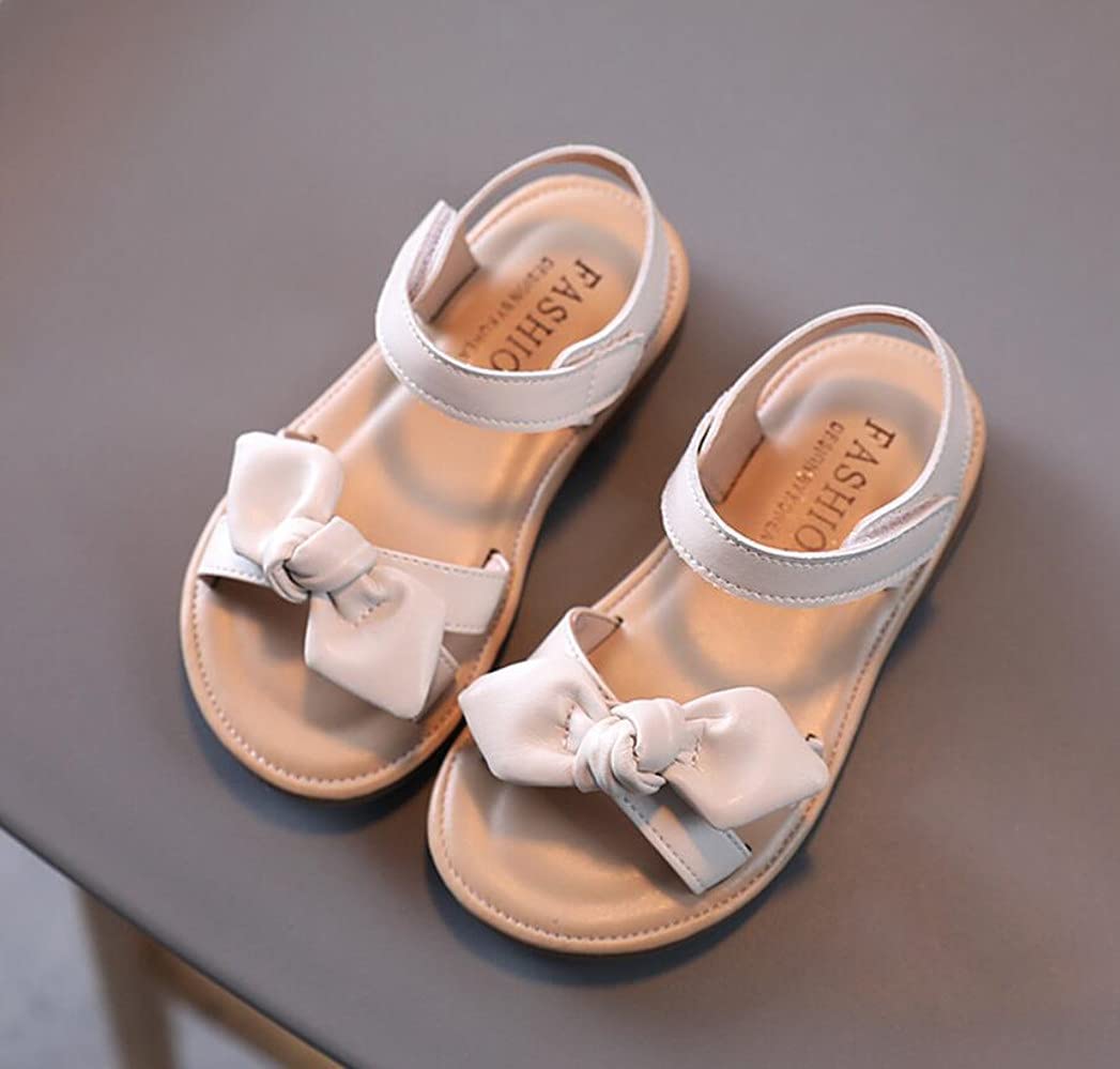 Little Girls' Open Toe Casual Sandals with Bow - Summer Outdoor Princess Dress Shoes for Toddlers | Perfect for Beach, Park, and Party Wear