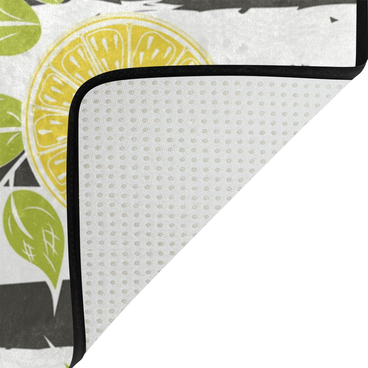 Leaf Lemon Fruit Pattern Doormat - Non-Slip Entrance Mat, Soft Floor Rug for Bathroom, Kitchen, Living Room - 2' x 1.5' - Perfect for Home Decor & High Traffic Areas