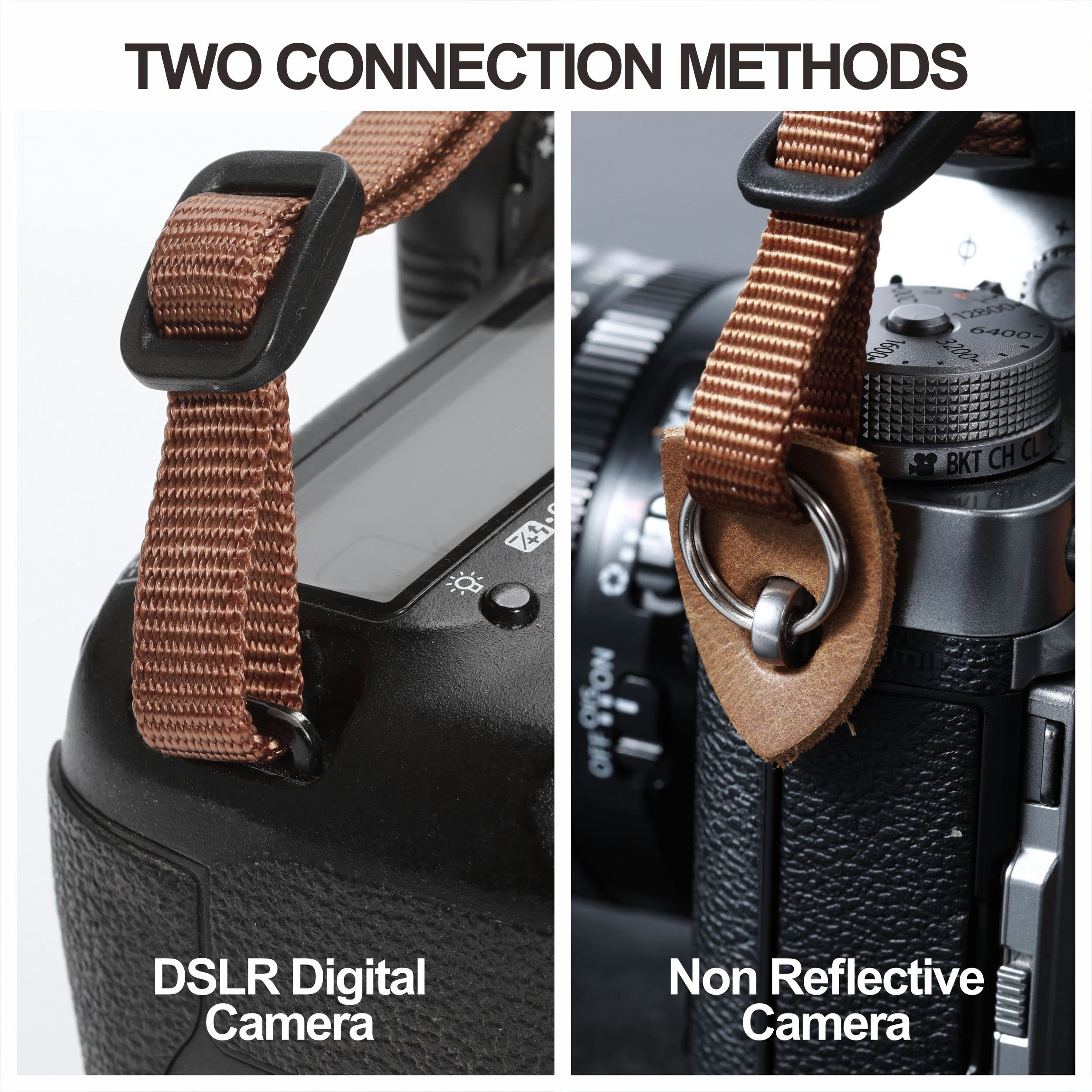 Premium Olive Green Camera Strap - Double Layer Top-Grain Cowhide Ends & 1.5