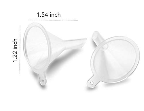 20-Pack Mini Plastic Funnels for Lab Bottles, Sand Art, Perfume, Spice & Powder - Food Grade Small Funnels for Essential Oils, Kitchen Use & DIY Crafts