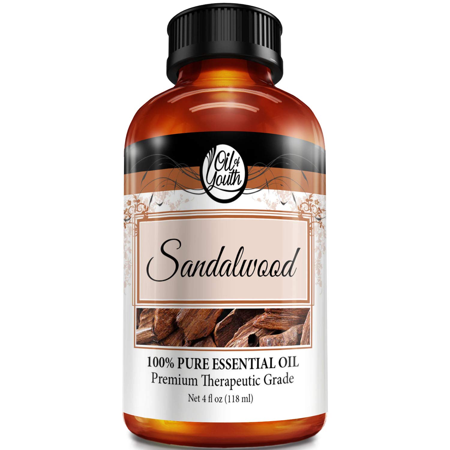 Youth Oil Sandalwood Essential Oil - 4oz (4 Fluid Ounces) for Aromatherapy, Massage & Relaxation - Pure Therapeutic Grade Oil for Diffusers, Skin Care & Home Fragrance