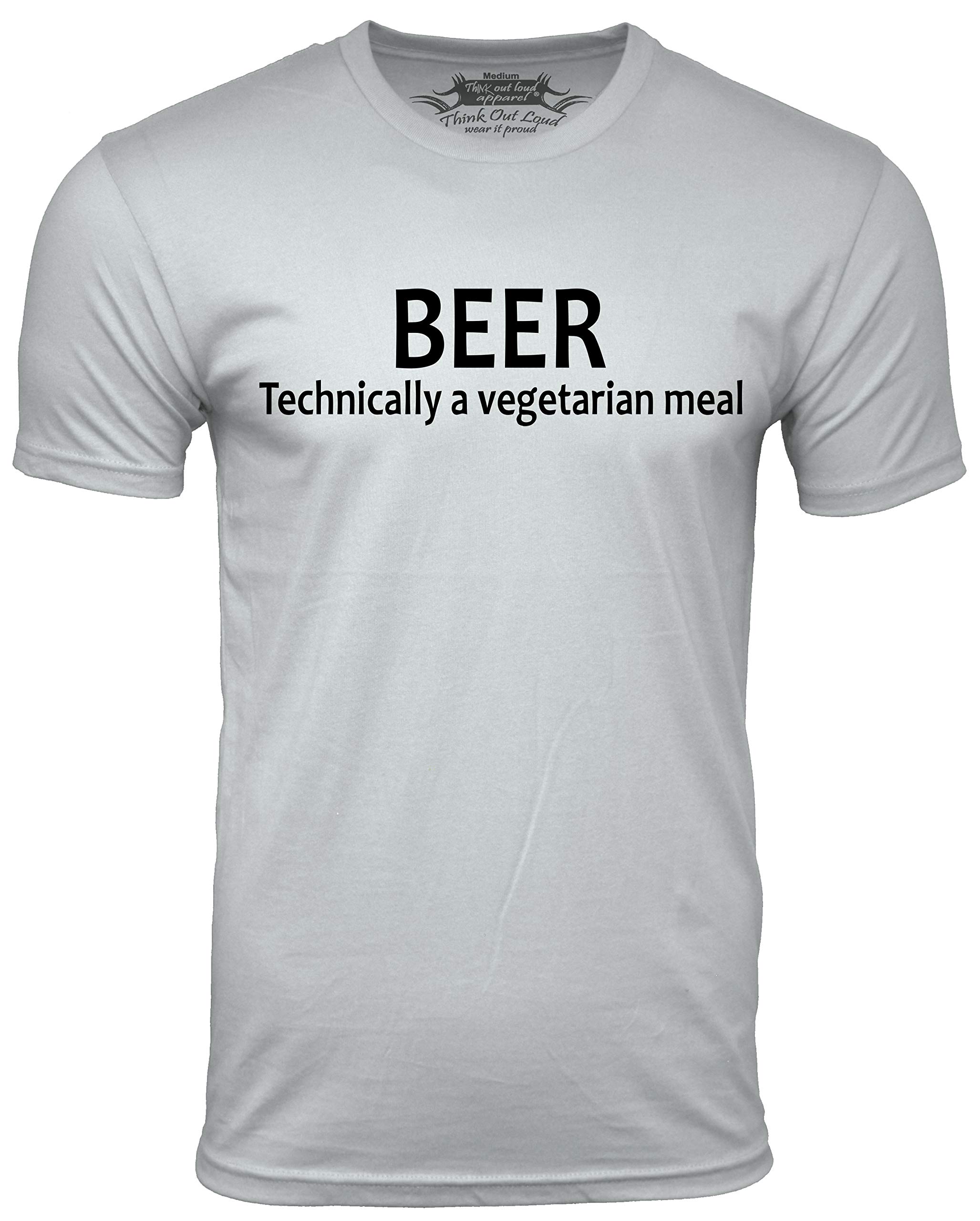 Funny Beer Technically A Vegetarian Meal T-Shirt - Humorous Vegan Beer Lover Gift for Men & Women - Perfect for Parties, Bar Hopping & Casual Wear