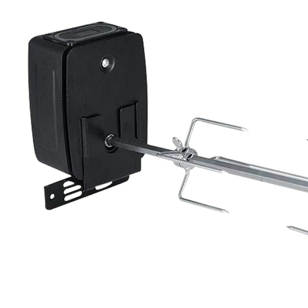 Electric Stainless Steel Rotisserie Grill Motor with Spit Rod & Meat Forks - Perfect for Backyard BBQs, Chicken Roasting, and Outdoor Cooking