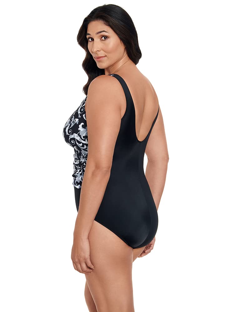Longitude Women's One Piece Swimsuit - Side Tie Draped Surplice Bathing Suit for Beach, Pool & Vacation | Plus Size Swimwear for Women