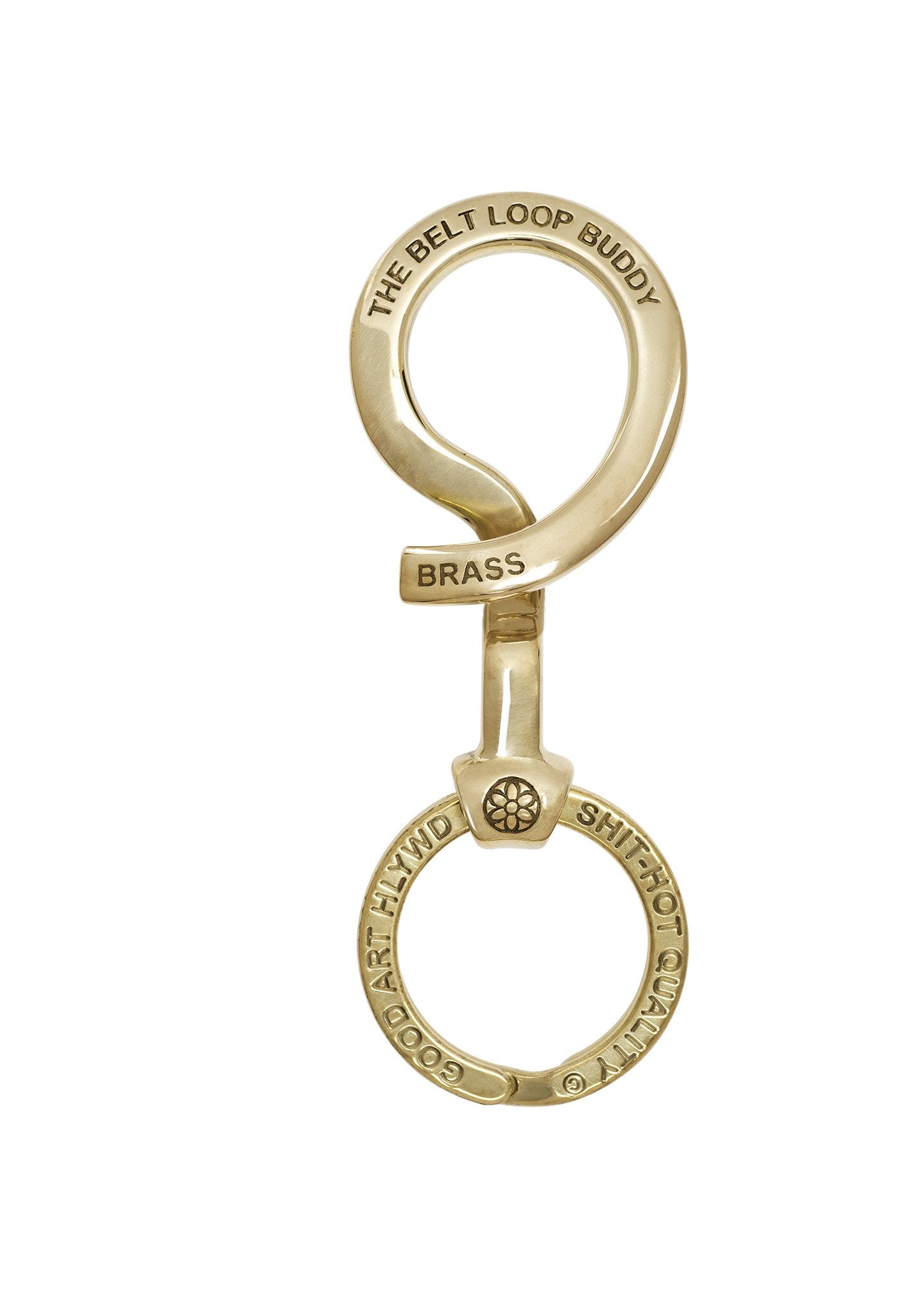 Hollywood Brass Belt Loop Buddy - Premium Metal Keychain for Keys, Badges & Accessories - Perfect for Work, Travel & Everyday Carry