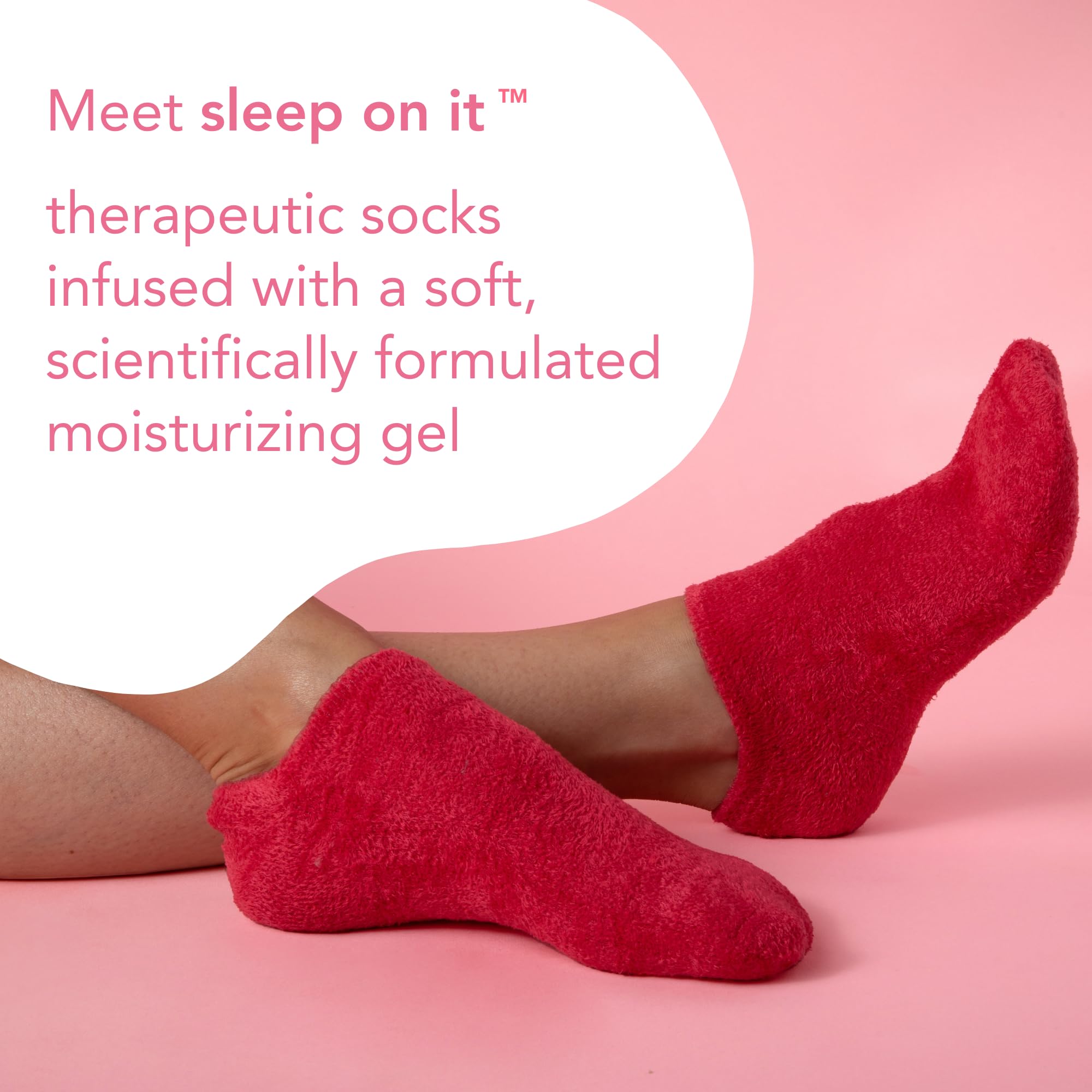 Barefoot Scientist Overnight Moisturizing Gel Socks for Dry Cracked Feet - Red & Pink 2 Pack | Hydrating Foot Care with Aloe Vera & Vitamin E | Perfect for Spa Night, Pedicures & Winter Foot Treatment