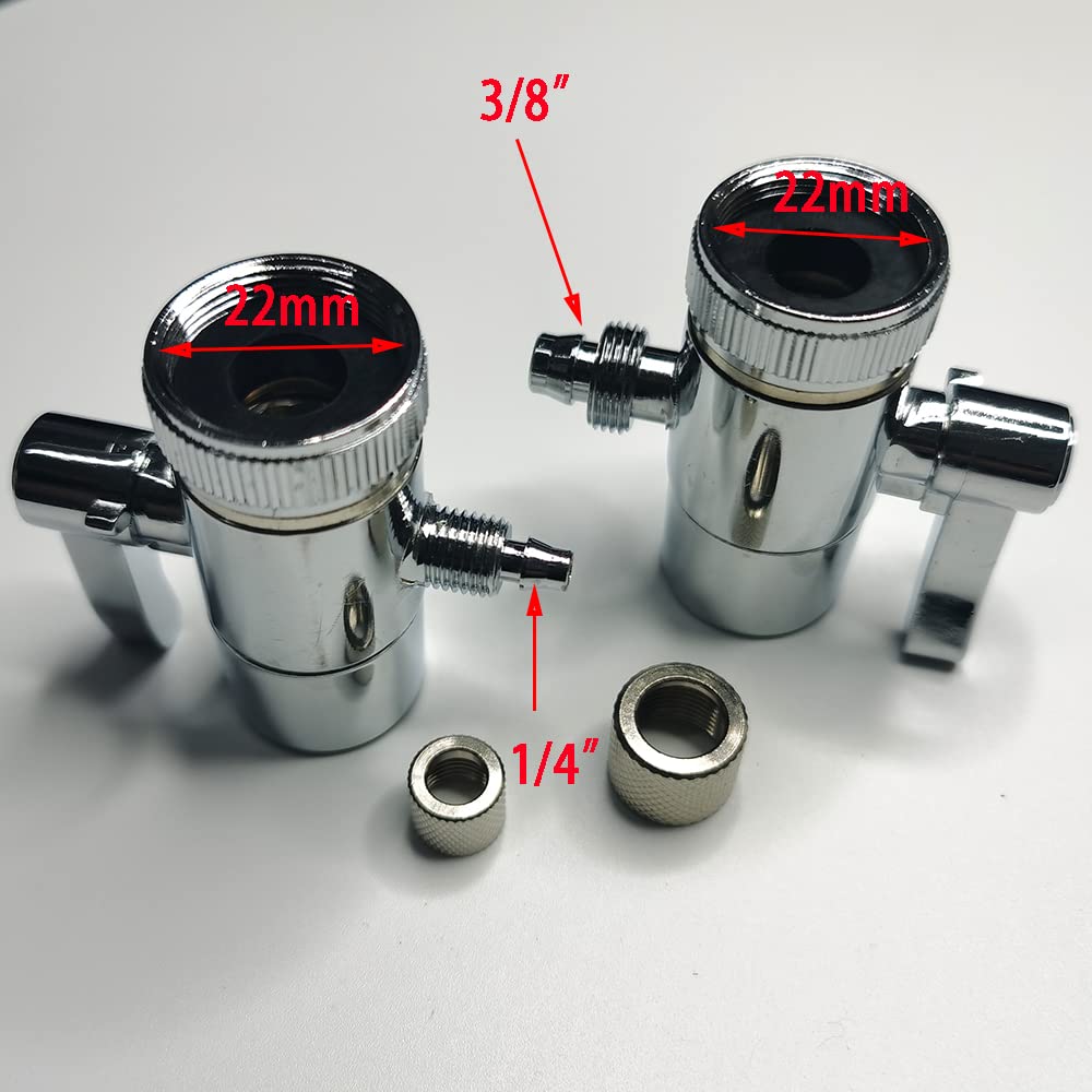Malida 3/8 Inch O.D. Countertop Faucet Adapter Kit - Water Filter Diverter Valve for Kitchen & Bathroom Sink - Compatible with Above Counter Filtration Systems & Sprayer Attachments (Ideal for RO Systems, Under Sink Filters & Drinking Water Purification)