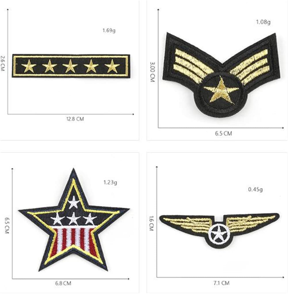 20Pcs Police Officer Iron-On Embroidered Patches - Self-Adhesive Applique Stickers Kit for Clothing, Jackets, Backpacks, Shoes & Caps - Perfect for Kids & Adults (Black) - Great for Costumes, Uniforms & DIY Crafts