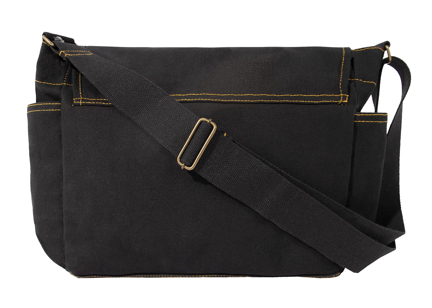 Premium Heavyweight Canvas Messenger Bag - Durable Crossbody Shoulder Bag for Men & Women, Black - Perfect for Work, Travel & Everyday Use