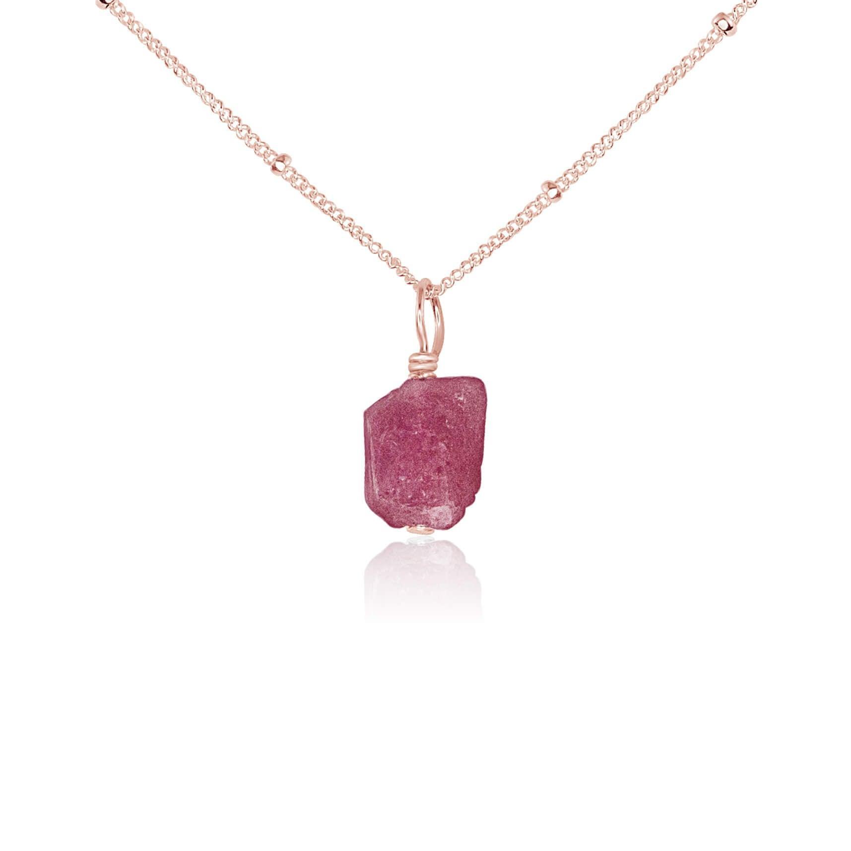 Natural Raw Pink Tourmaline Pendant Necklace - Dainty Gemstone Jewelry for Women, Gift for Her, Perfect for Everyday Wear & Special Occasions