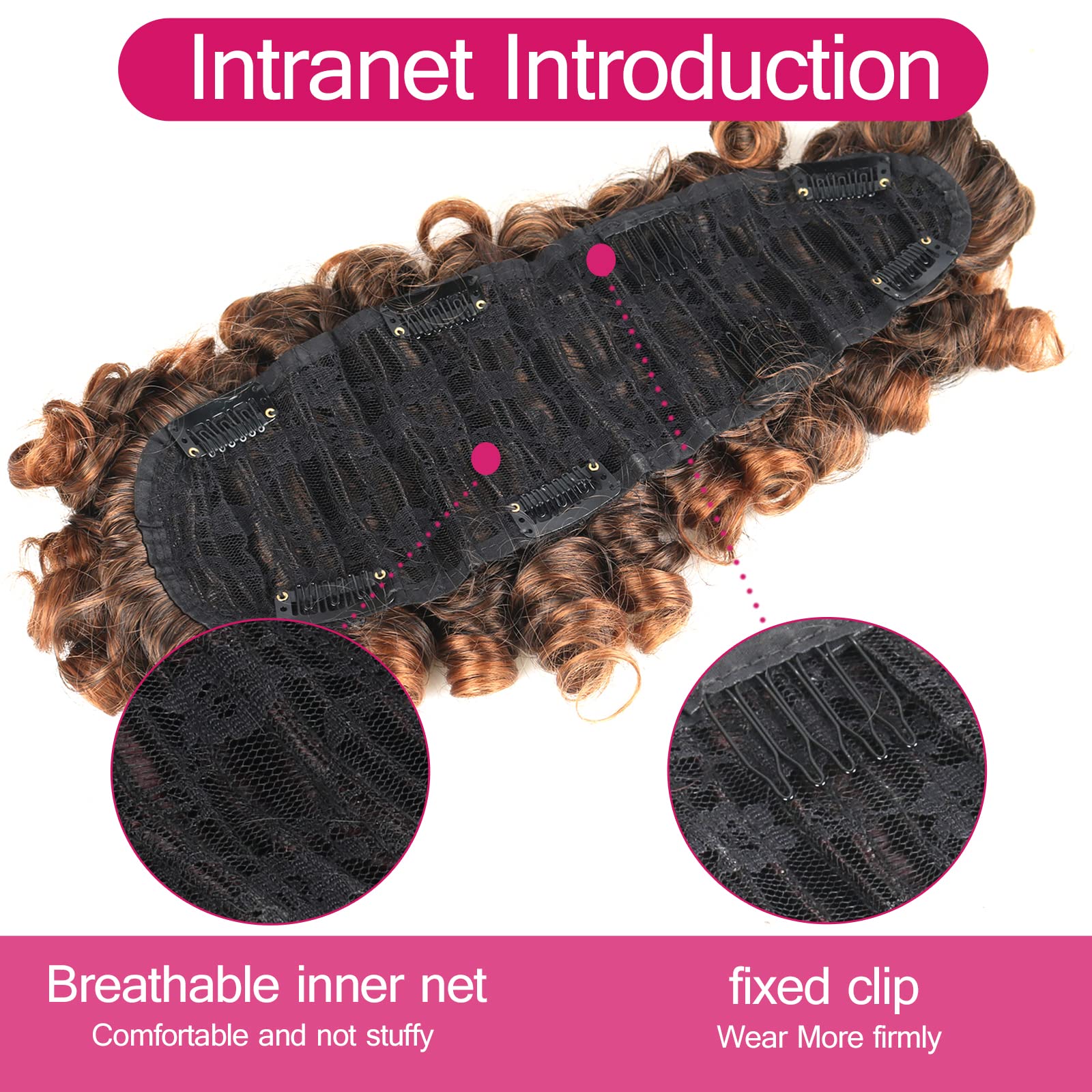 KRSI Deep Curly Mohawk Ponytail Synthetic Wig for Black Women - Afro Puff with Bangs in Dark Brown (1B/30) | Faux Mohawk Hairpiece for Women | Perfect for Cosplay, Halloween, and Everyday Fashion