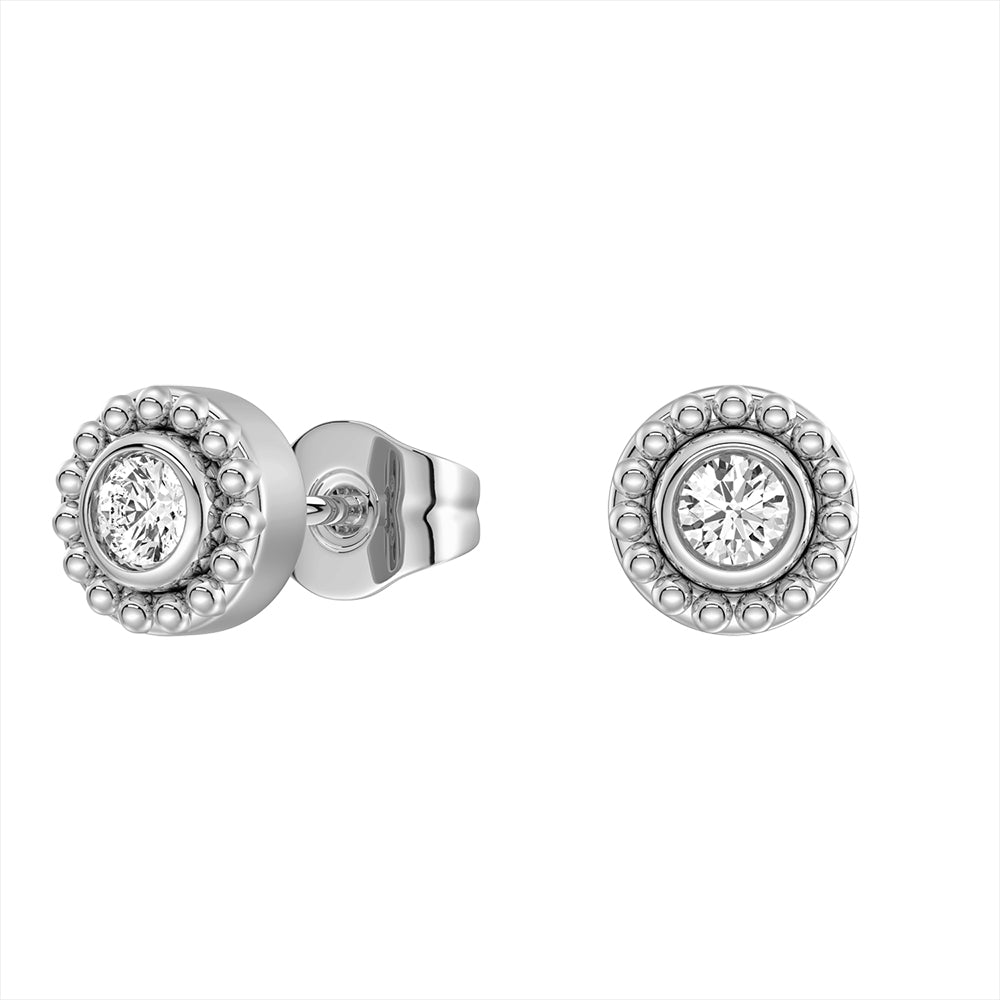 2 in 1 Convertible Beaded Jacket Stud Earrings with Lab Grown Diamond - Elegant & Versatile Jewelry for Women, Perfect for Parties, Weddings & Everyday Wear