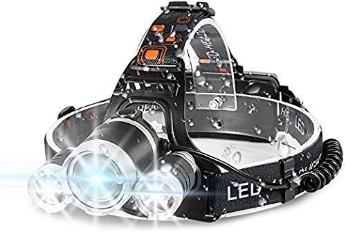 Rechargeable LED Headlamp - 10000 Lumens Super Bright Headlight with Waterproof Design & USB Charging - Perfect for Night Hunting, Fishing, Camping, Hiking, and Outdoor Adventures