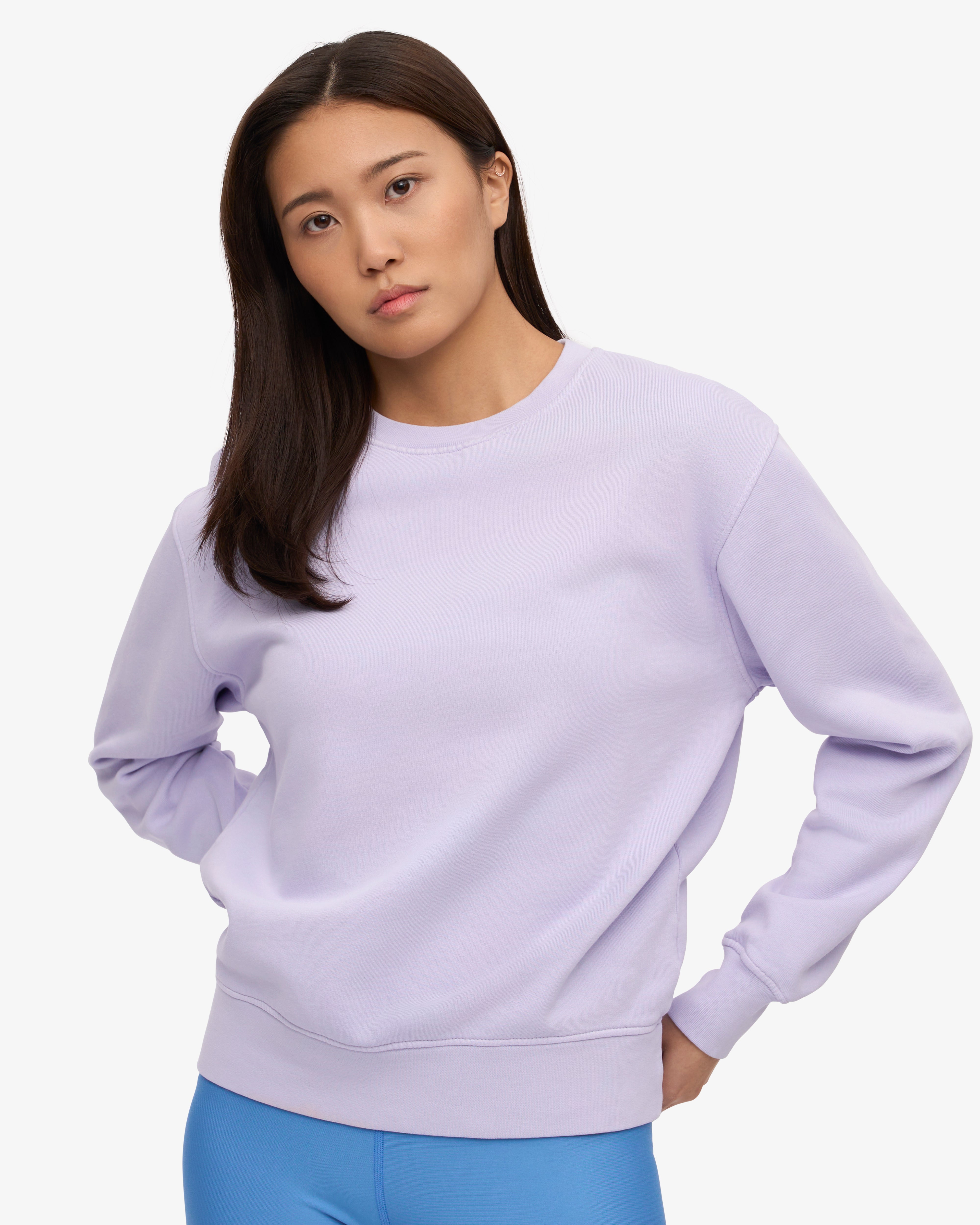 Organic Cotton Women's Classic Crew Neck T-Shirt - Soft Lavender Color for Casual Wear & Everyday Comfort