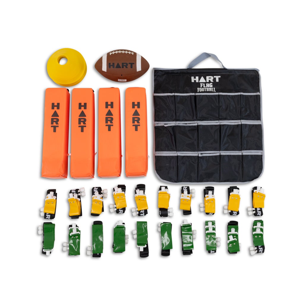 HART Junior Flag Football Kit - Youth Football Set with Belts & Flags - Perfect for Kids Sports, P.E. Class & Backyard Games