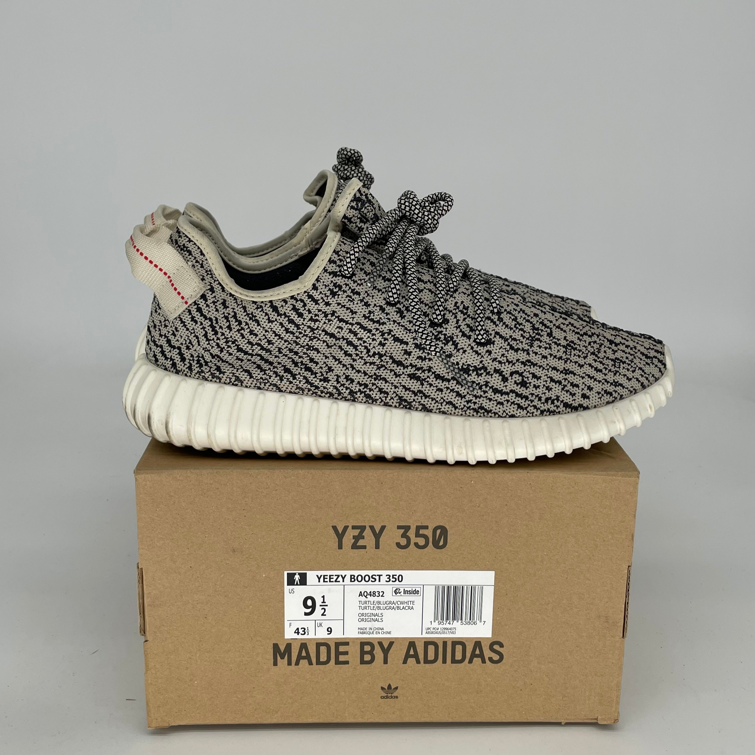 Adidas Yeezy Boost 350 V2 Turtle Dove Sneakers - Men's Size 9.5 (AQ4832) | Comfortable Running Shoes for Casual Wear & Gym Workouts
