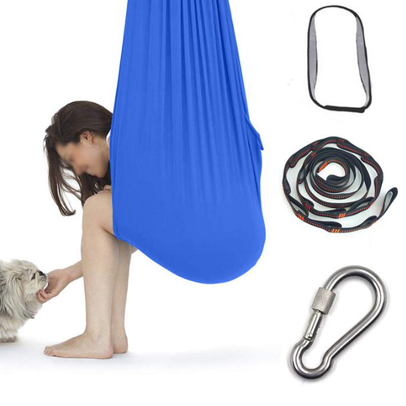 Therapeutic Indoor/Outdoor Sensory Swing for Kids & Teens - Elastic Cuddle Hammock for Autism, ADHD, Aspergers - Supports Up to 200kg (150x280cm) - Perfect for Therapy Rooms, Playgrounds & Backyards