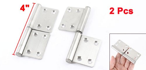 Stainless Steel Slip Joint Flag Hinges 4 Inch - 2 Pack for Cabinet Doors & Furniture - Heavy Duty Lift Off Hinge for Kitchen, Bathroom & Office Use