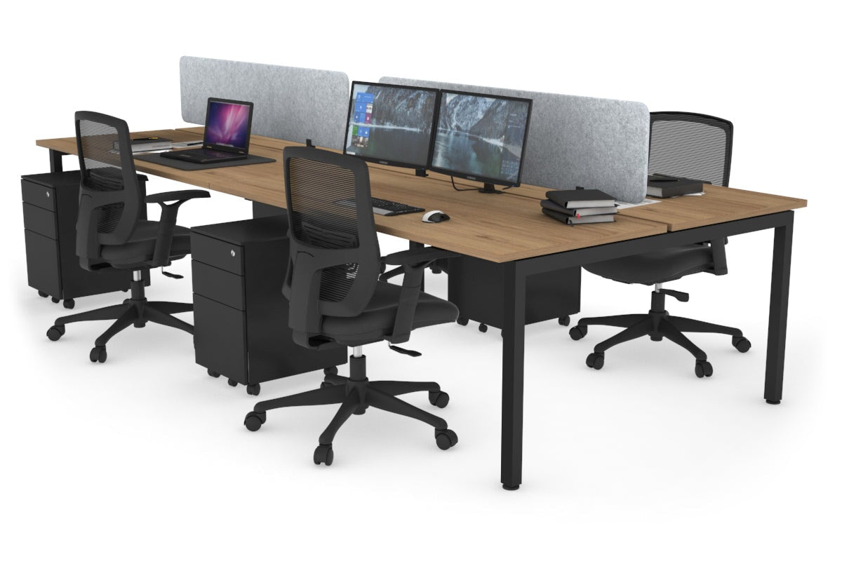 Quadro Square Legs 4-Person Office Workstation Desk - 1800mm x 700mm (71