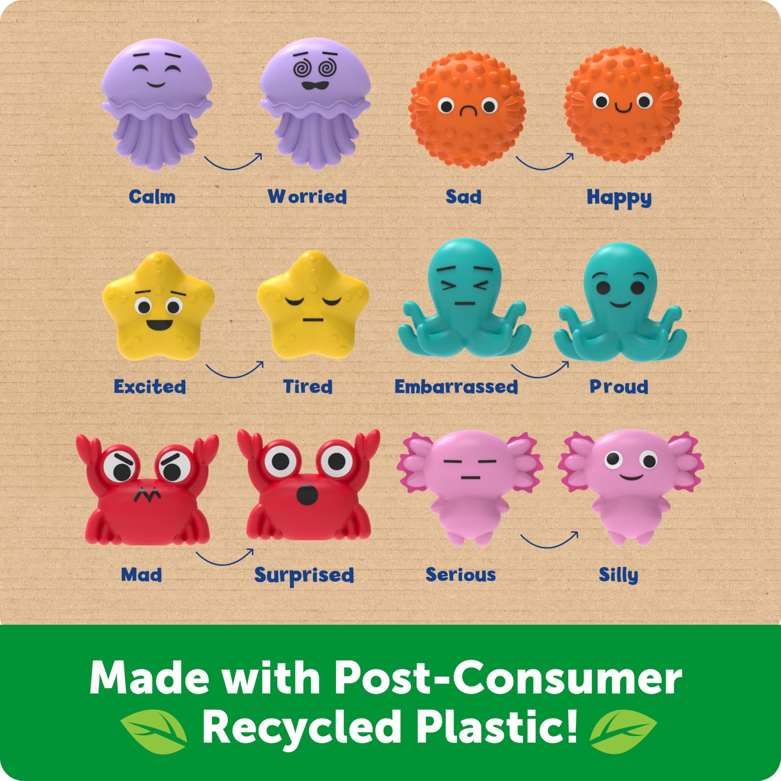 Learning Resources Ocean Emotions Seashells & Animal Figures - Montessori Sensory Toys for Toddlers, Preschool Classroom Must Haves | Sand Play, Beach Games & Easter Gifts for Kids