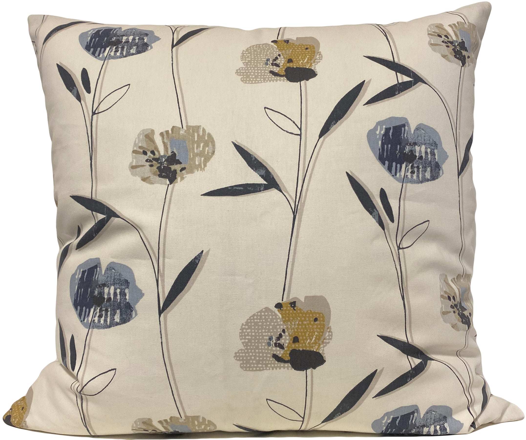 Blue Reeds Euro Pillow Cover 25x25 - Decorative Square Cushion Case for Sofa, Bed, or Chair - Soft and Stylish Home Decor Accent