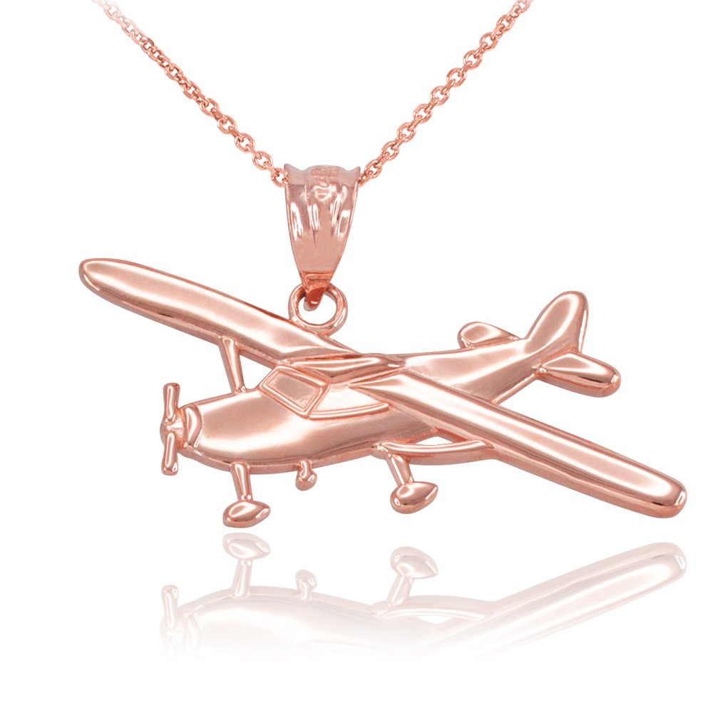 10K Rose Gold Airplane Pendant Necklace for Women - Dainty Aviation Jewelry Gift for Pilots, Flight Attendants & Travel Lovers - Perfect for Everyday Wear, Special Occasions & Travel Accessories