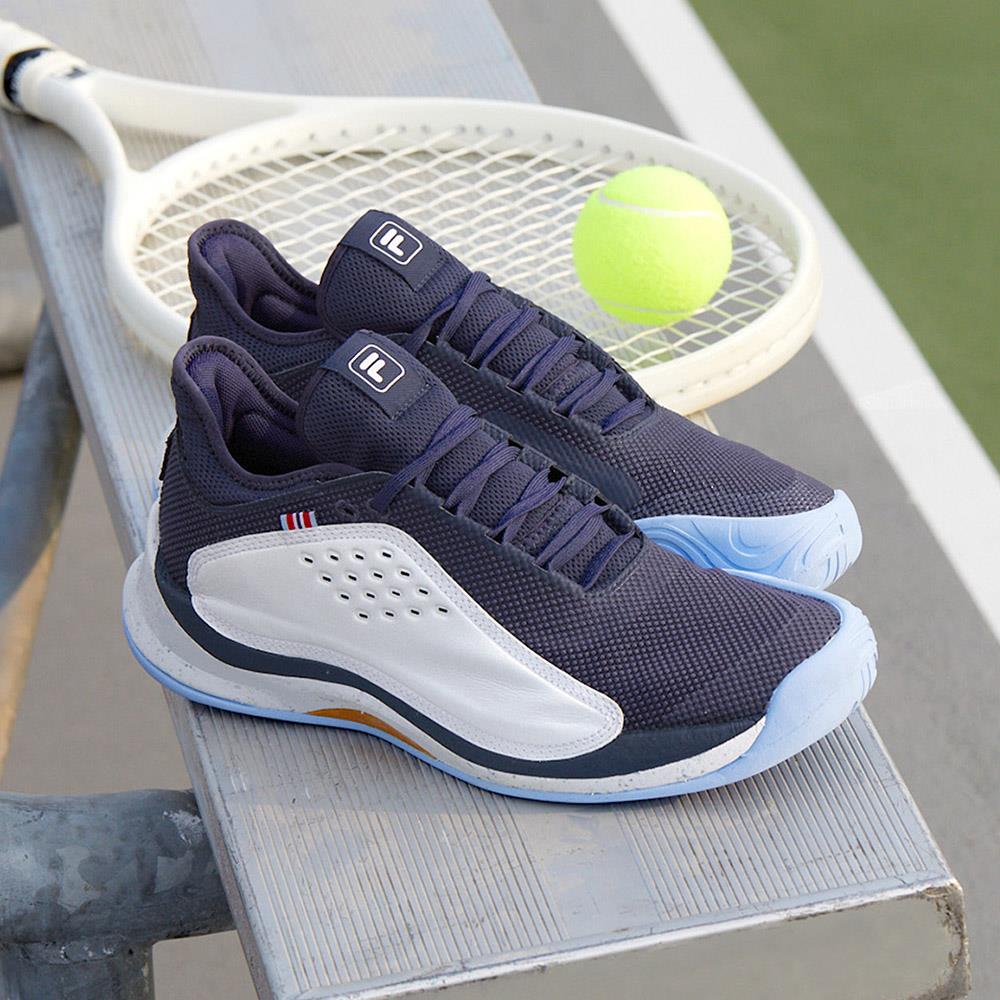 FILA Men's Mondo Forza Tennis Shoes - White/Navy Blue Athletic Sneakers for Casual Wear & Court Sports