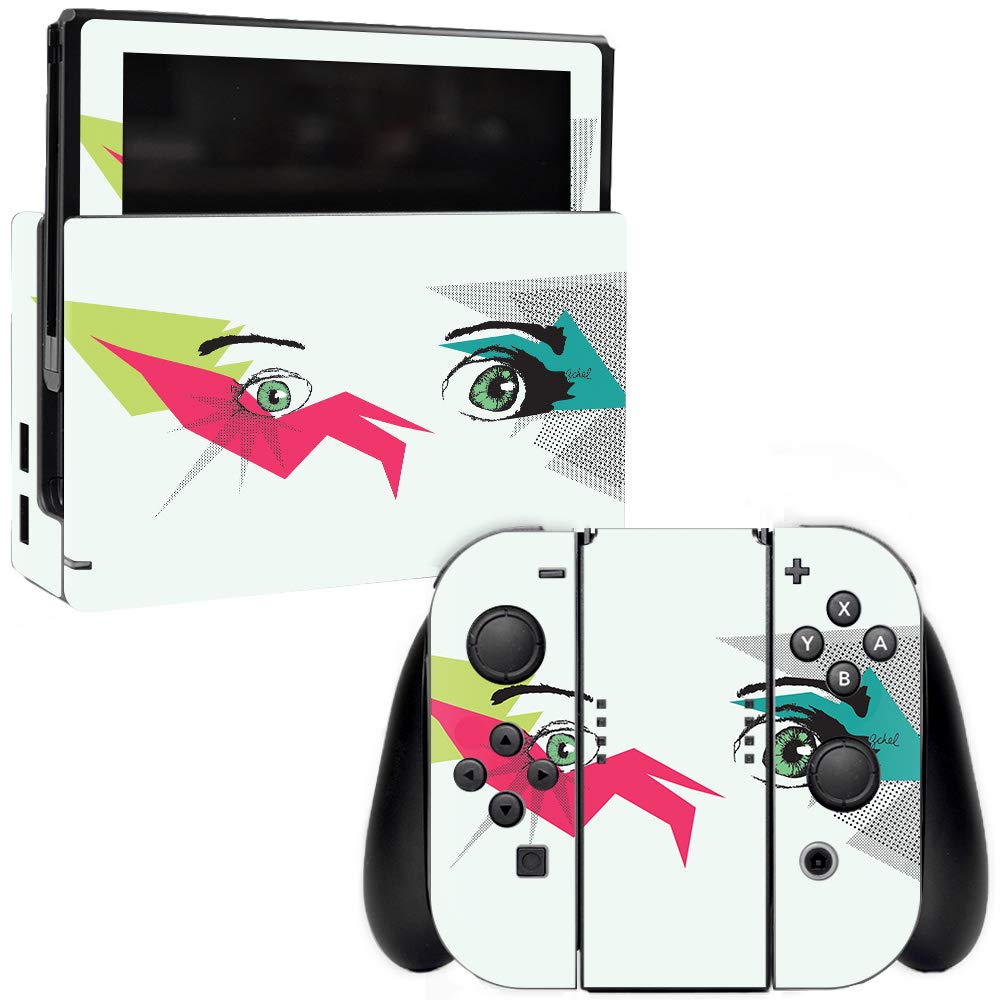 MightySkins Vinyl Decal Wrap Cover for Nintendo Switch - Crazy Eyes Design | Protective & Durable Skin | Easy to Apply & Remove | Made in USA | Perfect for Gaming, Travel & Personalization
