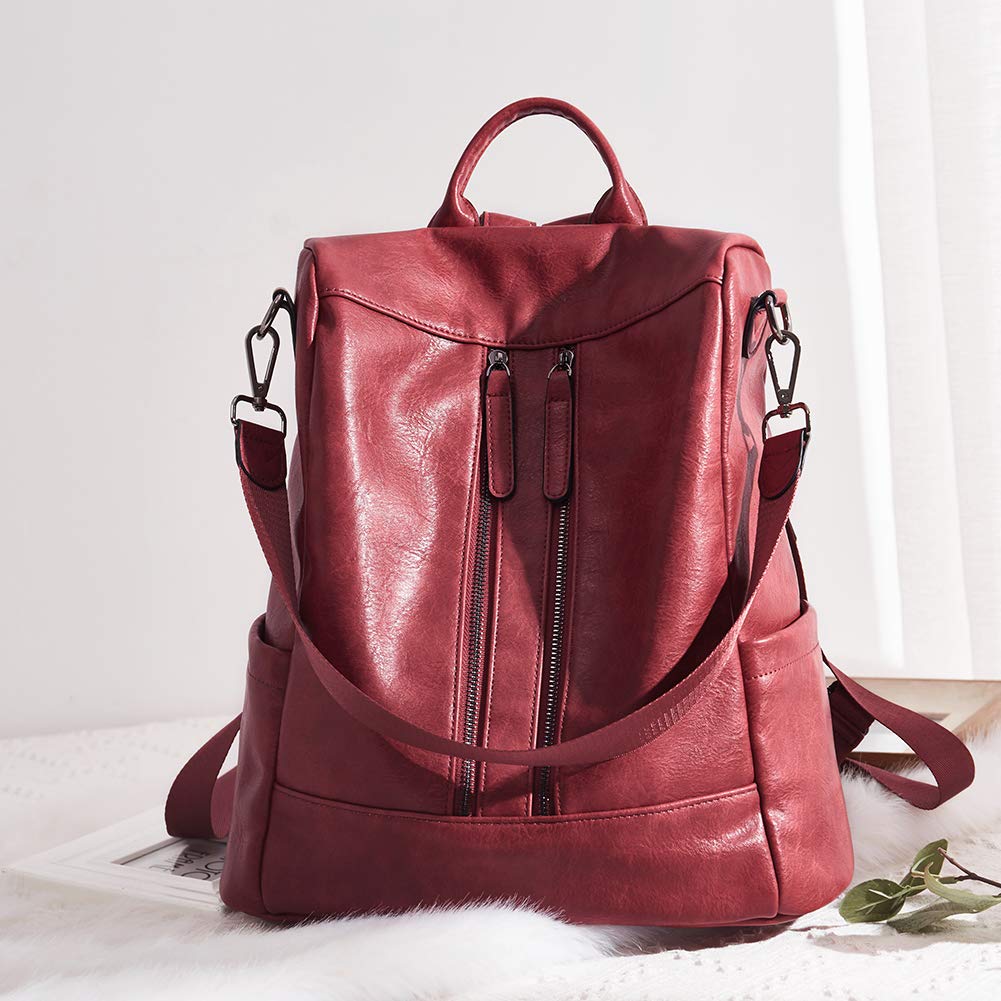 BROMEN Women's Anti-Theft Leather Backpack Purse - Stylish Shoulder Handbag & Bookbag for Work, Travel & College | Fashionable Crossbody Bag for Daily Use