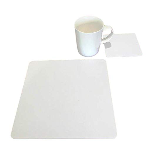 White Square Placemat and Coaster Set - 4 Large Placemats & 4 Coasters for Dining Table - Perfect for Home, Restaurant, and Party Decor