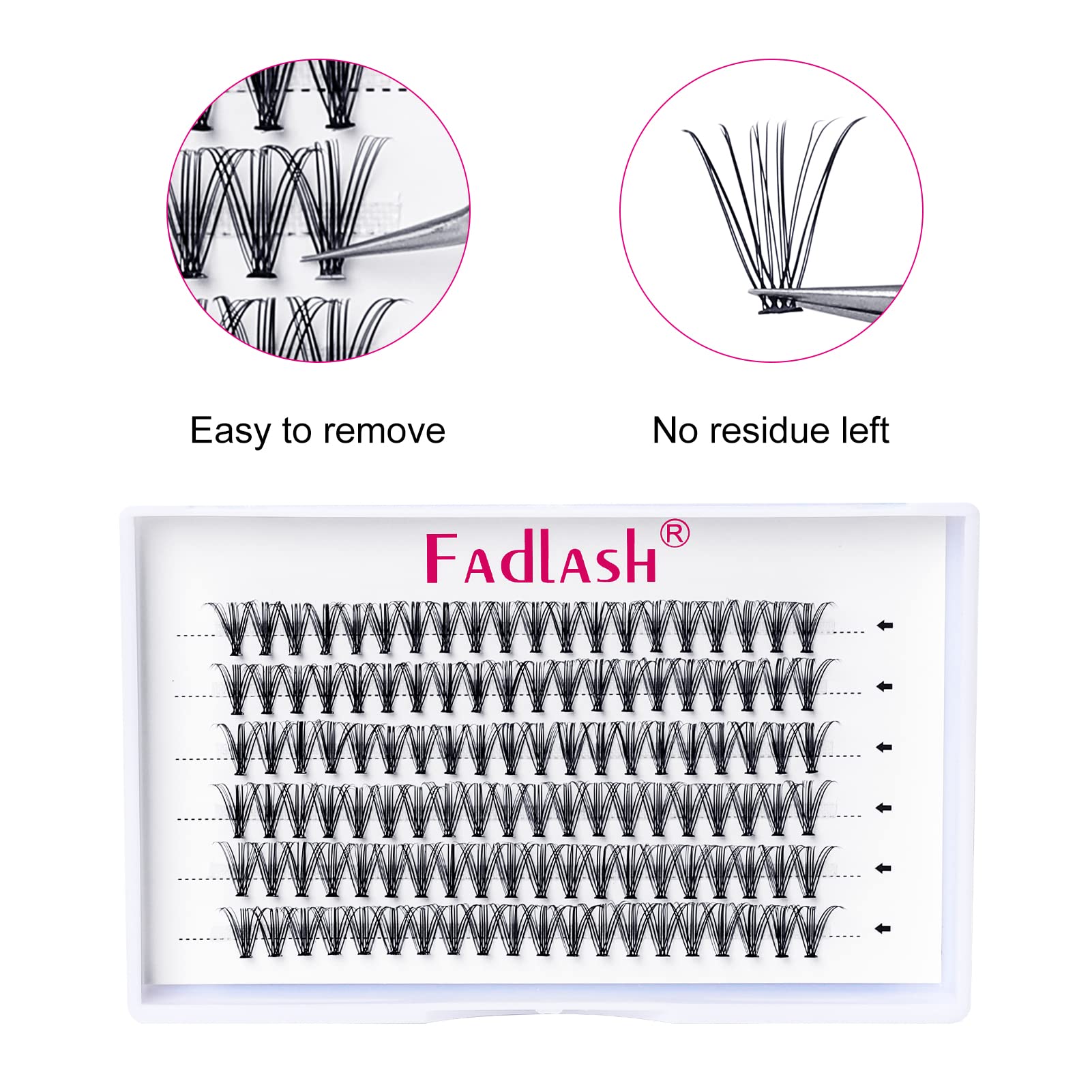 FADLASH 120pcs 20D D Cur Natural Soft Black Faux Mink Eyelash Extensions - Reusable Individual Lashes for Volume & Length (14mm) | Perfect for Bridal, Party & Everyday Glam Makeup Looks
