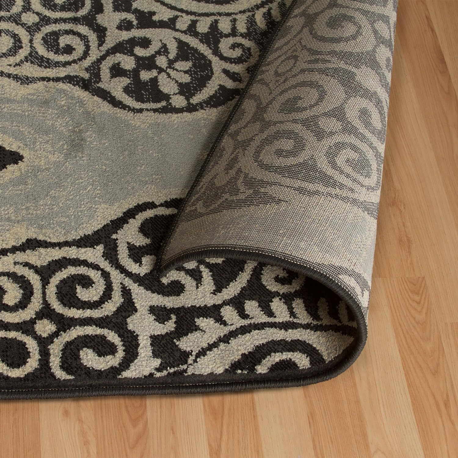 Amherst Traditional Damask Medallion Indoor Area Rug - Non-Slip Living Room Carpet for Bedroom, Dining Room & Home Decor | Soft & Durable Floor Covering