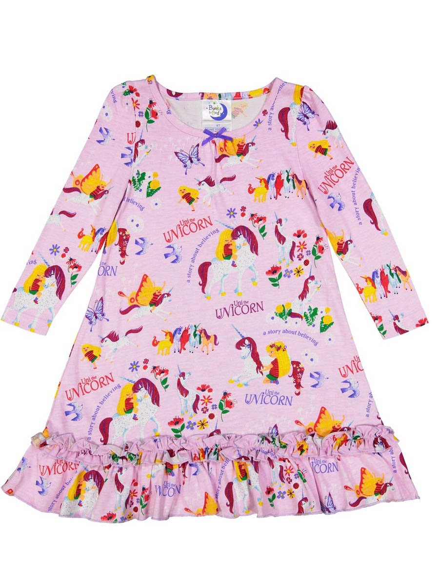 UNI The Unicorn Nightgown - Soft Girls Pajama Set for Bedtime & Sleepovers | Cute Kids Sleepwear for Girls Birthday Gifts