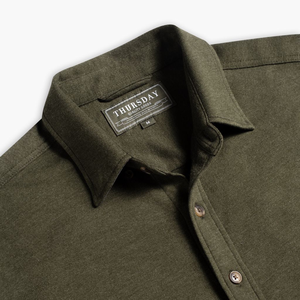 Premium Everyday Button Down Shirt for Men - Comfortable Olive Green Casual Dress Shirt | Perfect for Office, Business Casual & Weekend Outings