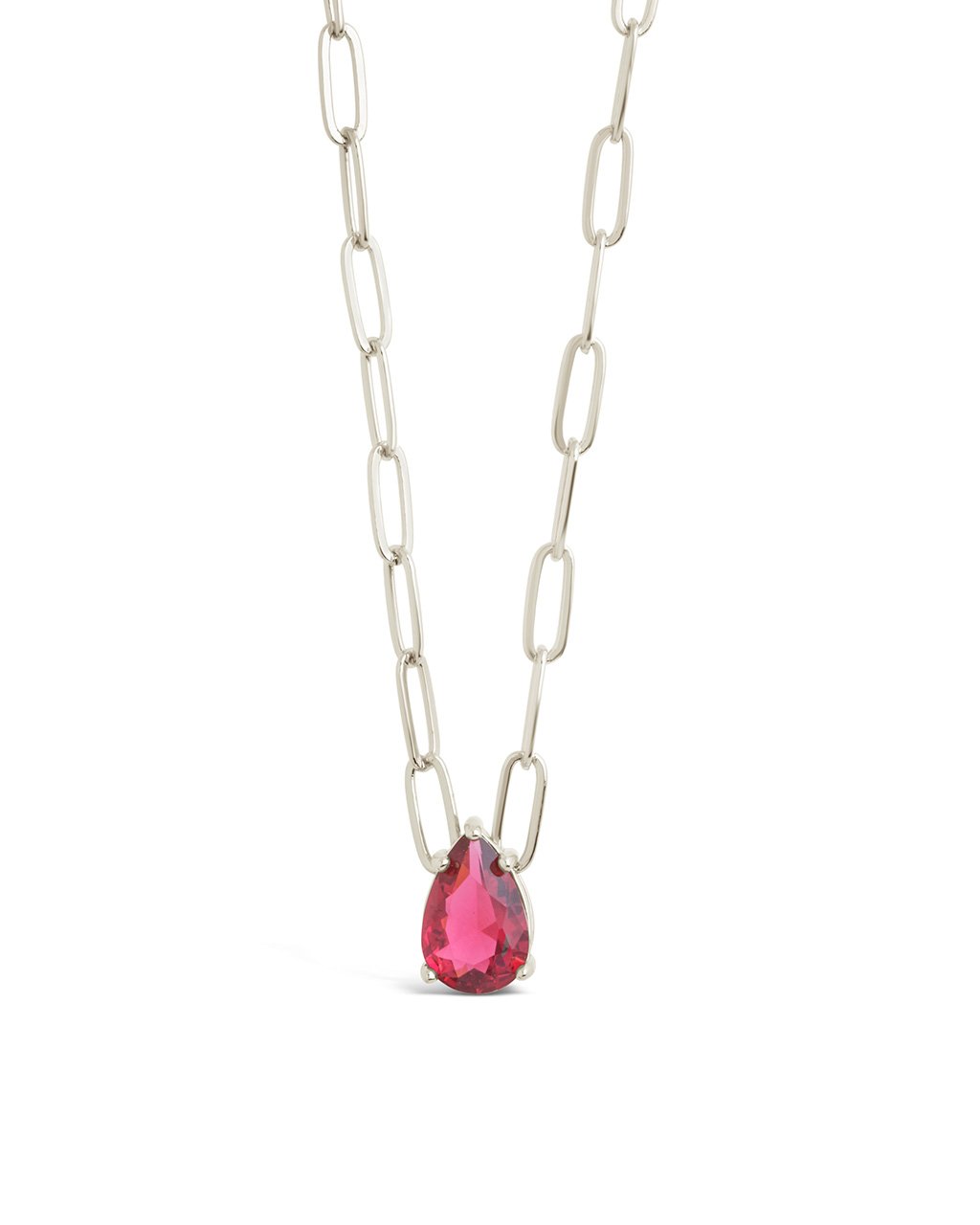 Elegant Paperclip Chain Necklace with Teardrop CZ Pendant - Perfect for Women's Daily Wear, Party & Gift Giving