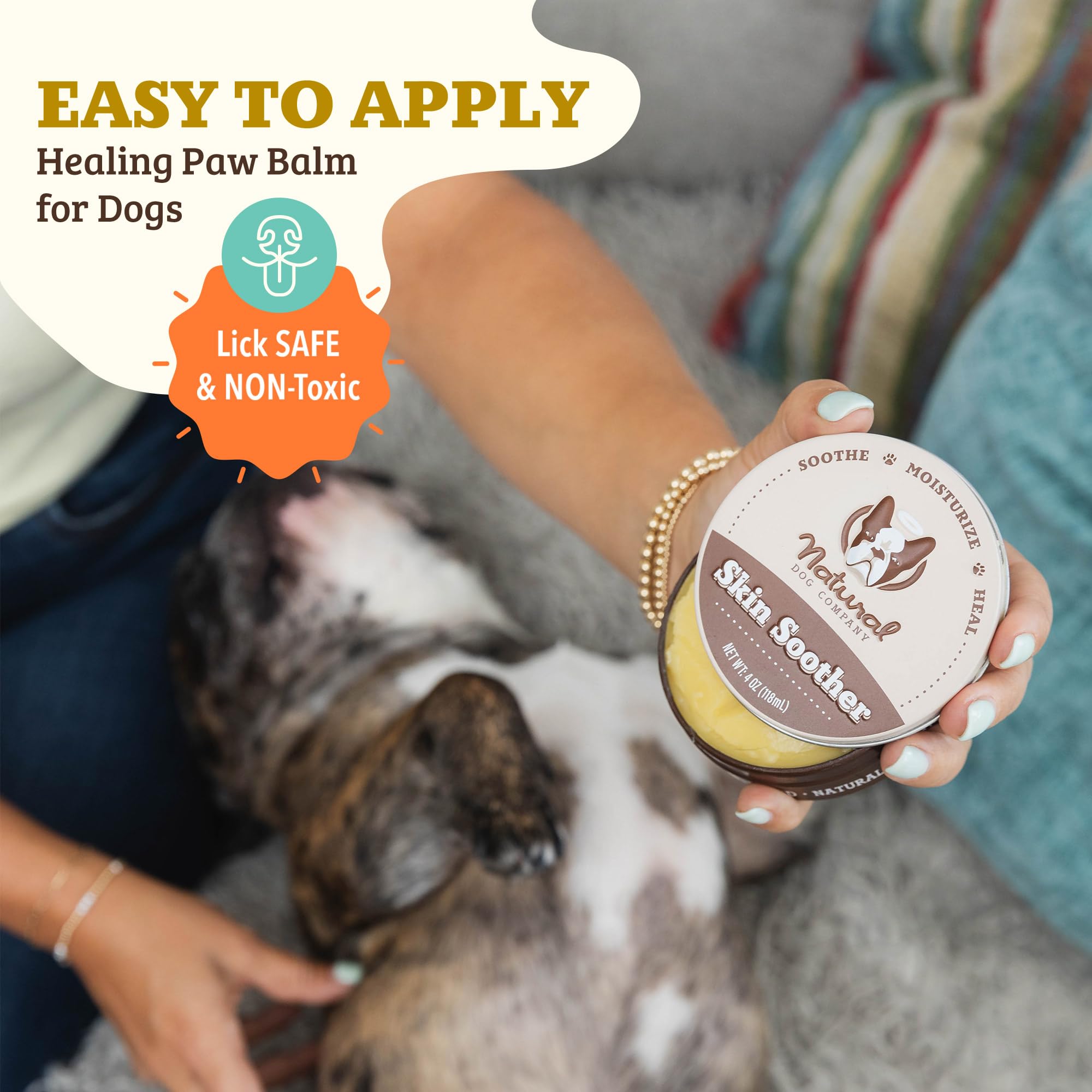 Natural Dog Skin Soother Balm - 2oz Tin for Allergy & Itch Relief | Hot Spot Treatment, Dry Skin Moisturizer & Healing Rash Cream for Dogs | Perfect for Daily Care, Outdoor Adventures & Post-Grooming Soothing