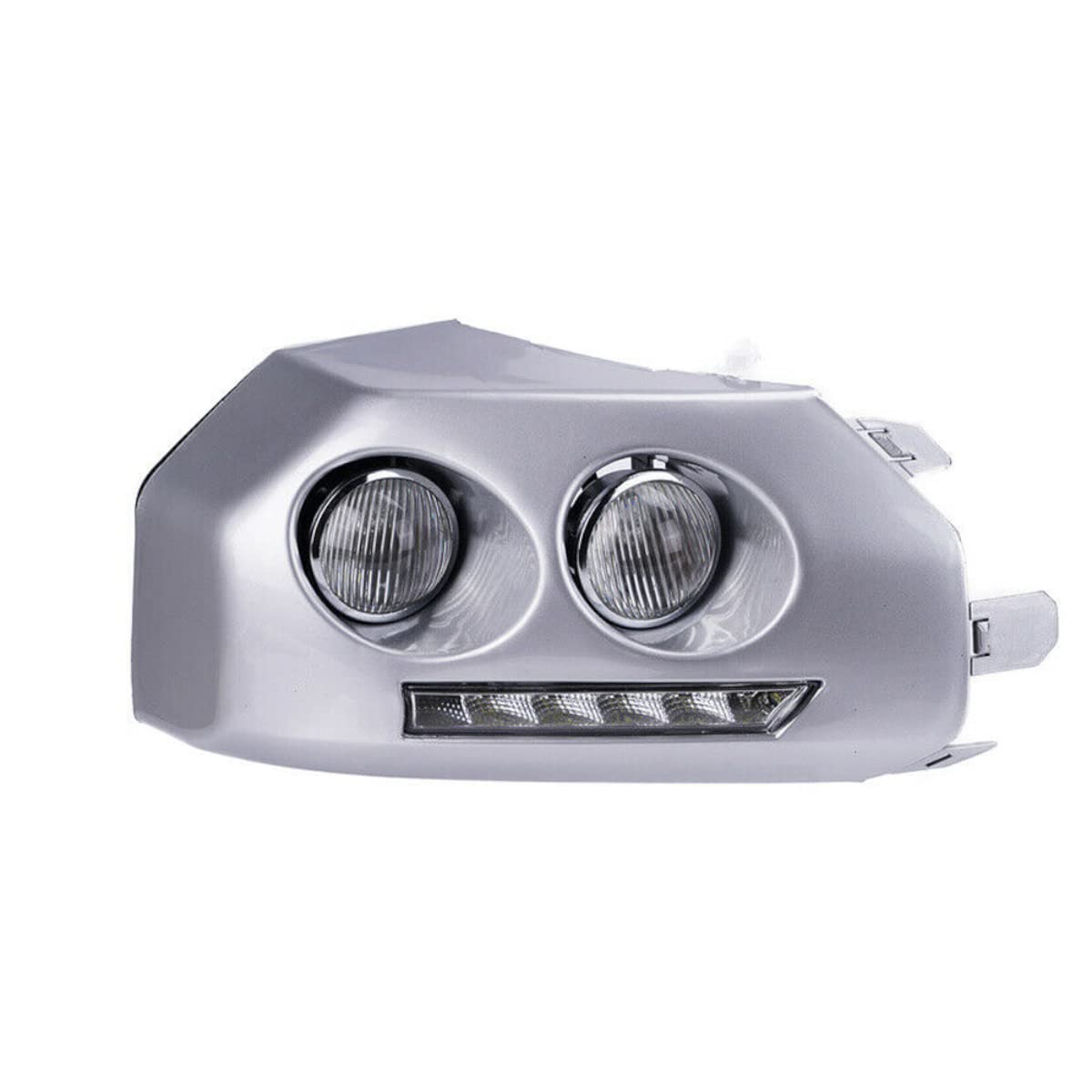 2007-2014 Toyota FJ Cruiser Front Bumper LED Fog Lights with DRL Daytime Running Strip - Chrome Bezel Replacement Kit (Includes Bulbs & Wiring Harness) - Perfect for Off-Roading, Night Driving & Enhanced Visibility