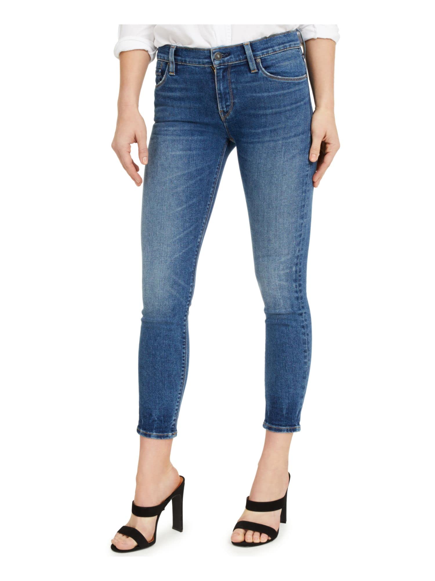 HUDSON Women's Nico Mid Rise Super Skinny Ankle Jeans - Stretch Denim Pants for Casual Wear & Night Out | Comfortable Slim Fit Jeans for Women
