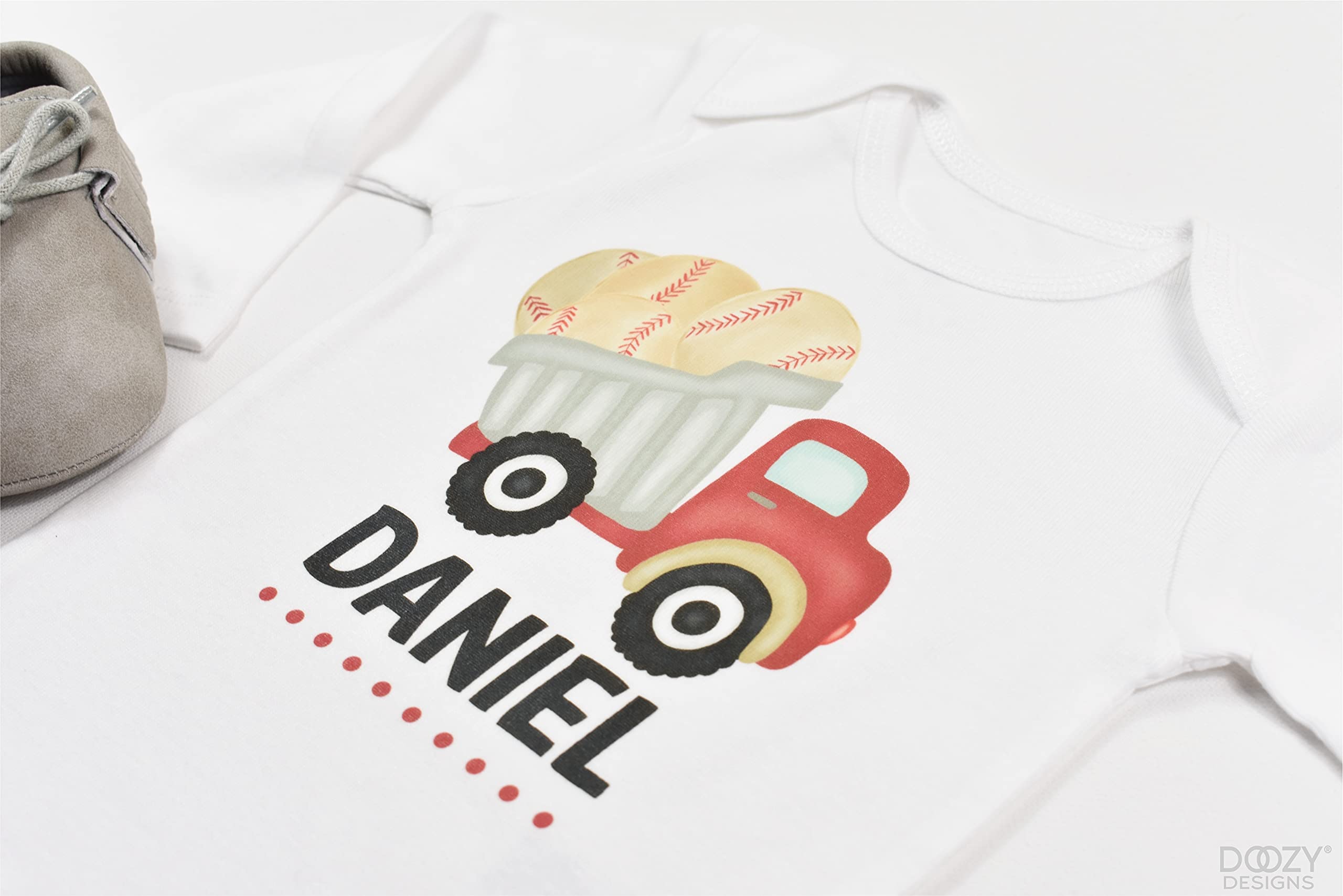 Custom Personalized Baseball Baby Boy Bodysuit & T-Shirt with Name - Adorable Sports-Themed Infant Outfit for Newborns, Baby Showers & First Birthday Gifts