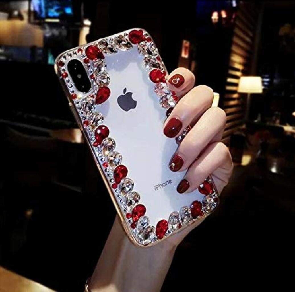 Luxury 3D Glitter Sparkle Rhinestone Diamond Case for iPhone XR - Clear Protective Cover with Silver Chain, Shiny Bling Design | Perfect for Parties, Weddings, and Special Occasions