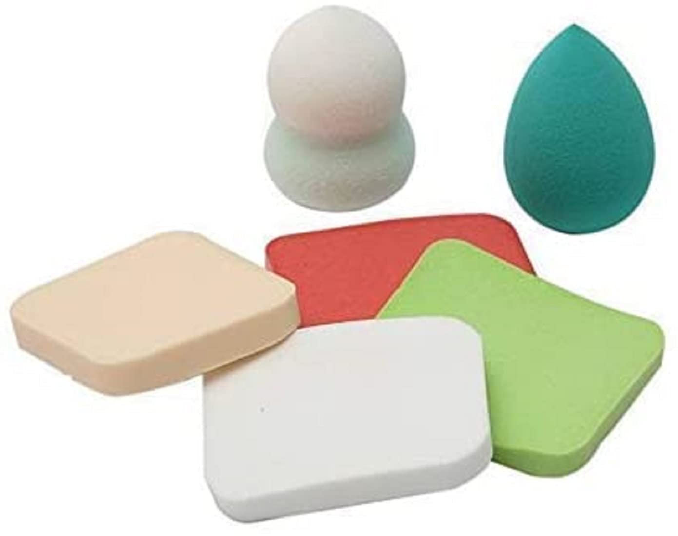 J & H Makeup Beauty Sponge - 6-in-1 Blender & Powder Puff Set (Multicolor) | Perfect for Foundation, Concealer, Contouring & Highlighting | Soft & Durable Cosmetic Sponge for Flawless Makeup Application