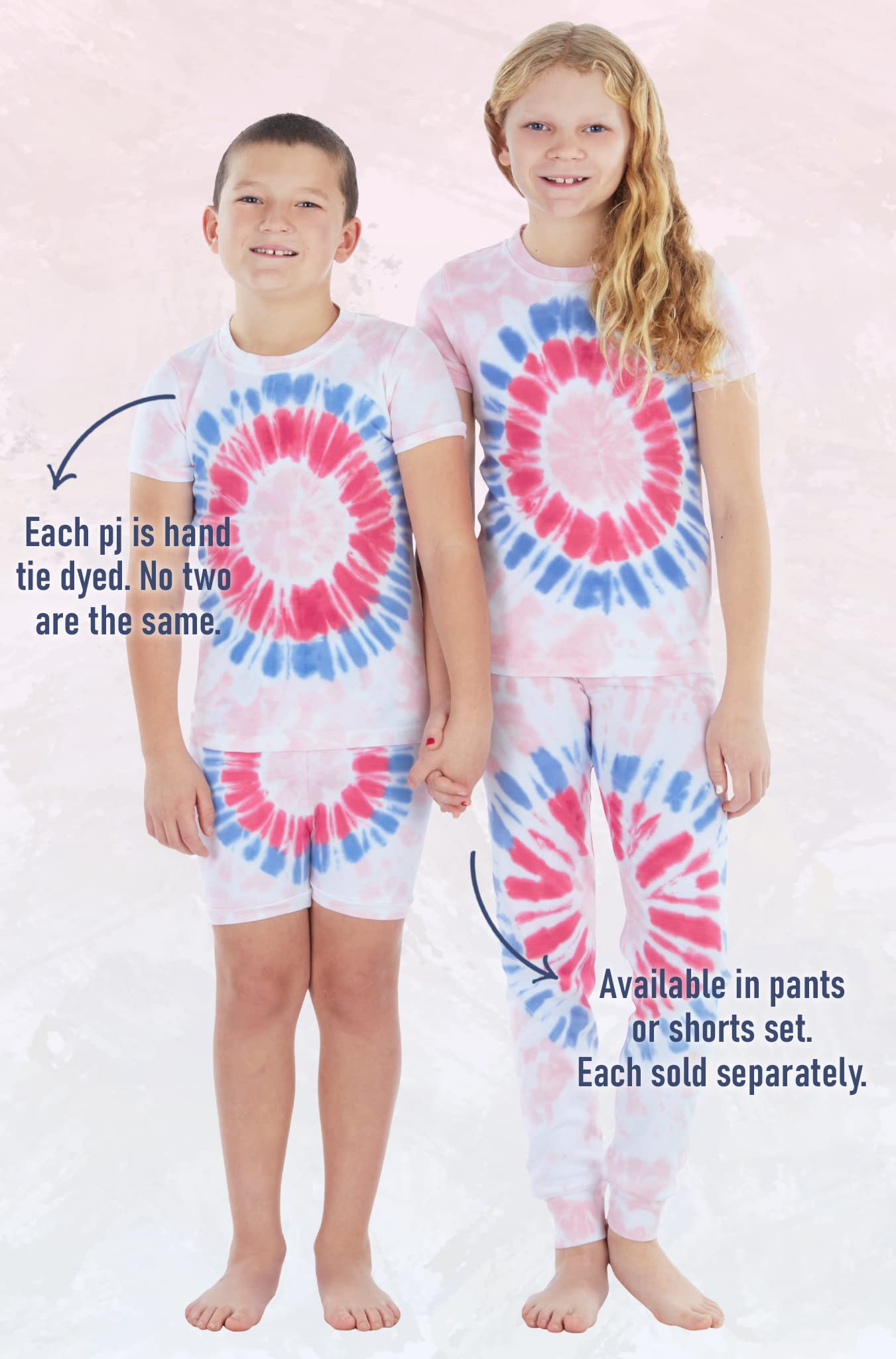 Girls & Boys Tie Dye Cotton Pajama Set - Short Sleeve Snug Fit Sleepwear for Kids | Perfect for Sleepovers, Summer Nights & Cozy Bedtime