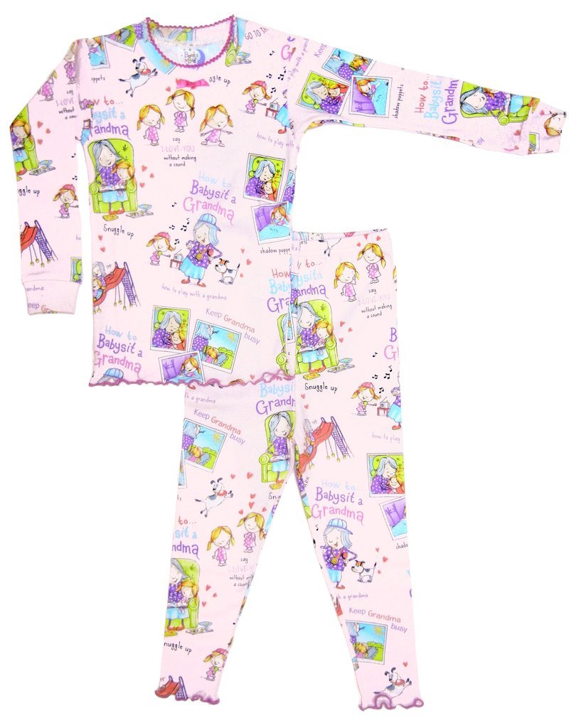 How to Babysit a Grandma - Cute Girls' Pajama Set with Book Design | Perfect for Bedtime Reading & Grandma Sleepovers
