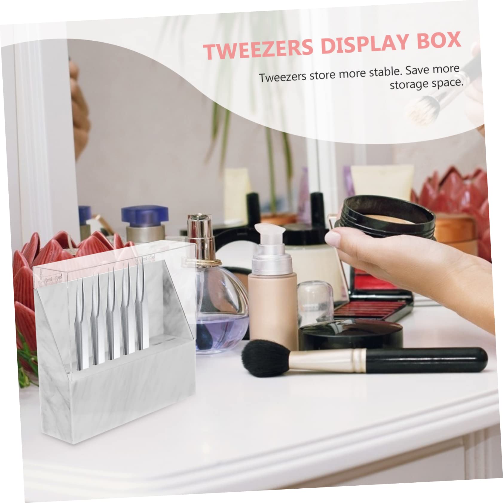 Professional Acrylic Eyelash Extension Tweezer Stand Holder with Cover - Perfect for Lash Artists, Salon & Home Use