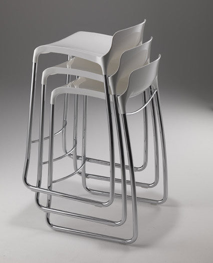 Casprini Tiffany Stacking Stool - Modern Stackable Bar Stool for Kitchen, Dining & Outdoor Use - Space-Saving Design for Home & Commercial Spaces