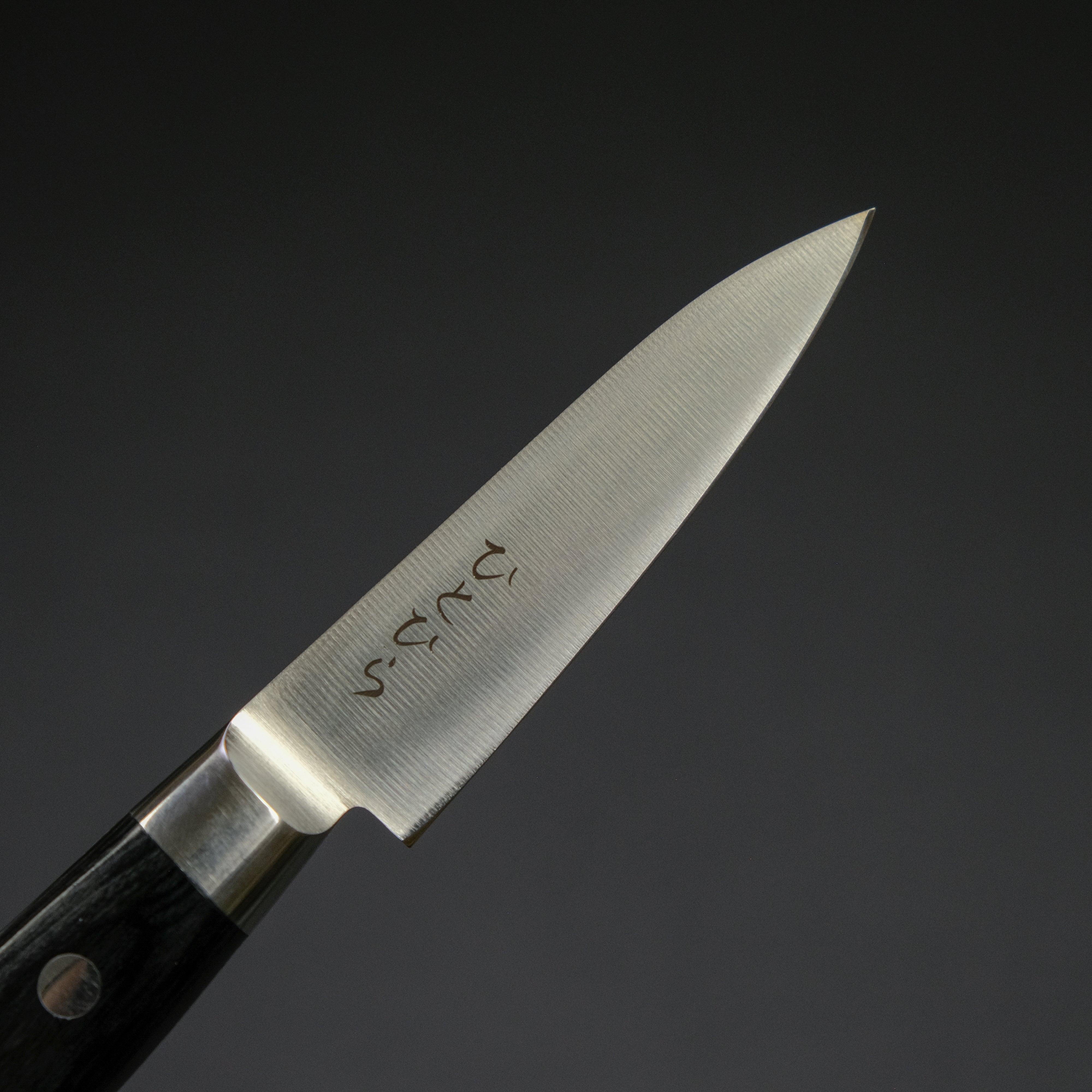 Hitohira Hiragana 80mm Stainless Steel Paring Knife with Pakka Wood Handle - Perfect for Peeling, Slicing Fruits & Precision Kitchen Tasks