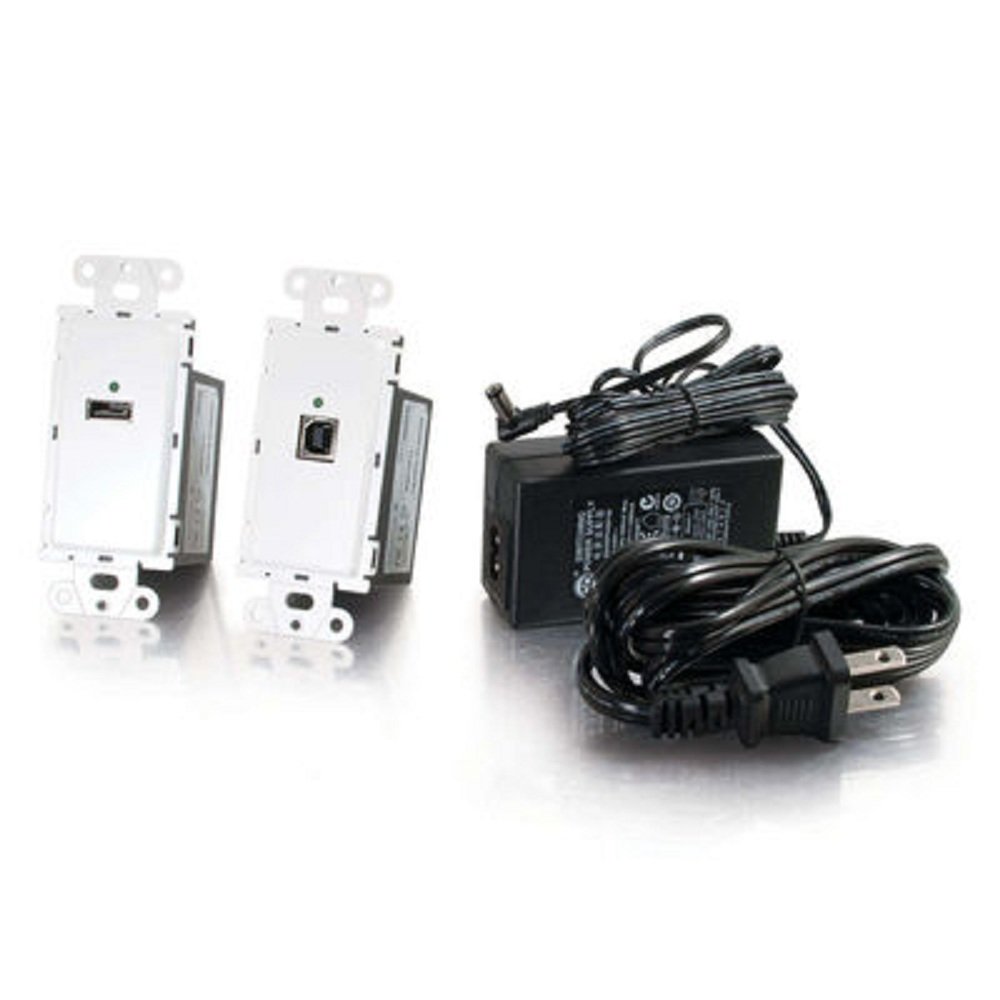C2G 53877 TruLink USB 2.0 Extender Over Cat5 Wall Plate Kit - Superbooster for Long Distance Connections - Perfect for Home Office, Gaming Setup & AV Installations